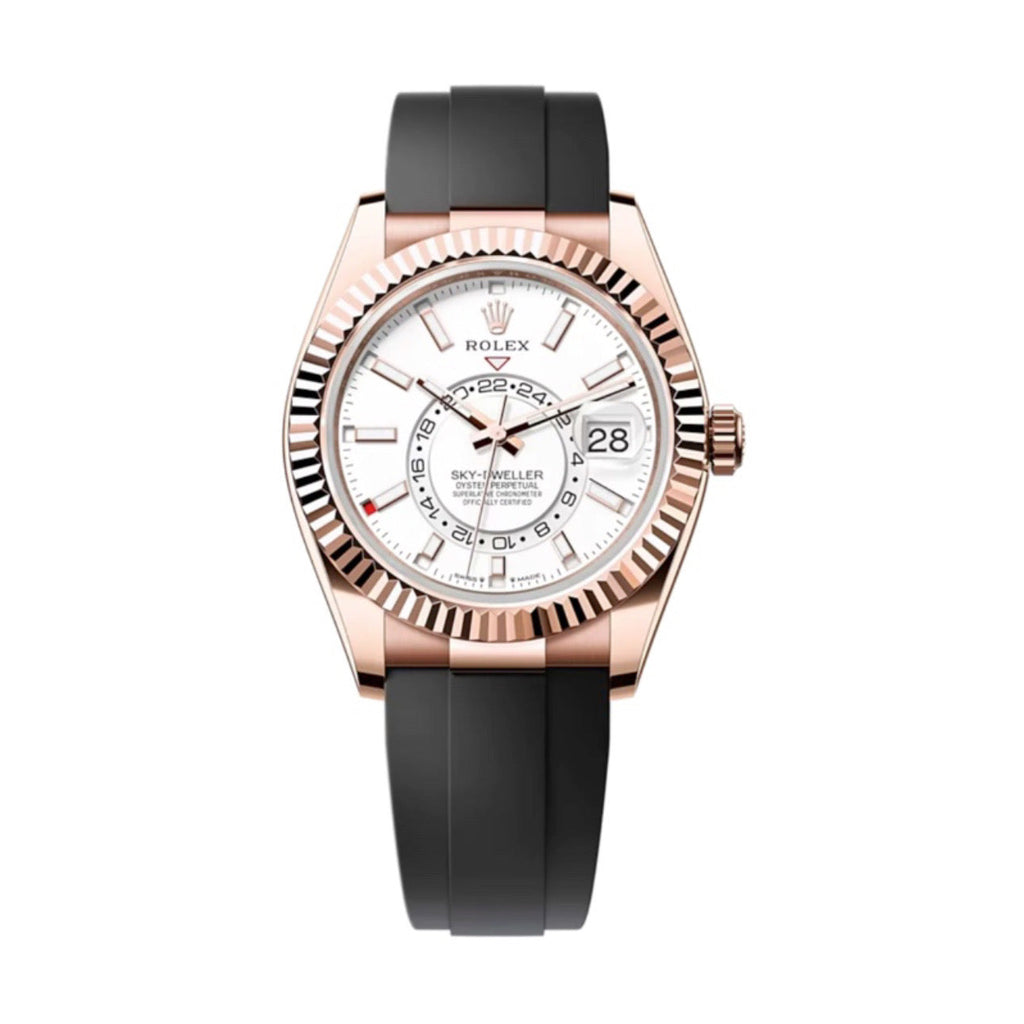 2023 RELEASE Rolex, Sky-Dweller, Intense white dial, Oysterflex bracelet, 18k Everose gold Watch 336235