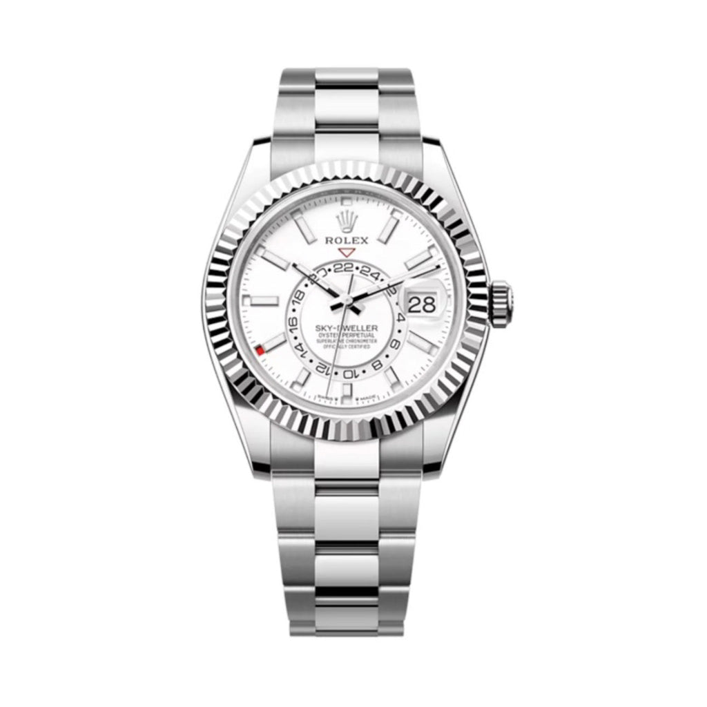 2023 Release Rolex, Sky-Dweller, Intense white dial, Oyster bracelet, Oystersteel and 18k white gold Watch 336934