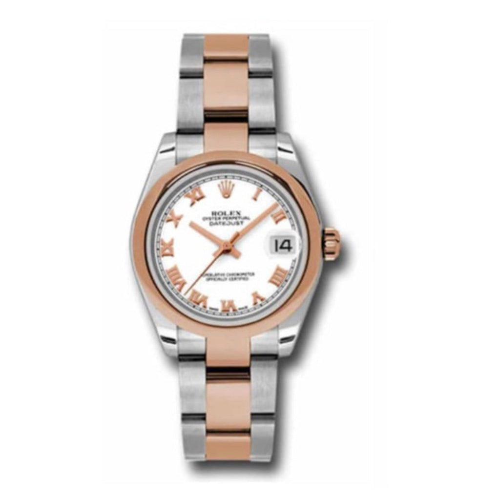 Rolex, Ladies Watch Datejust 31mm White dial, Smooth bezel, Stainless steel, and 18k Rose gold Oyster, 178241 wro