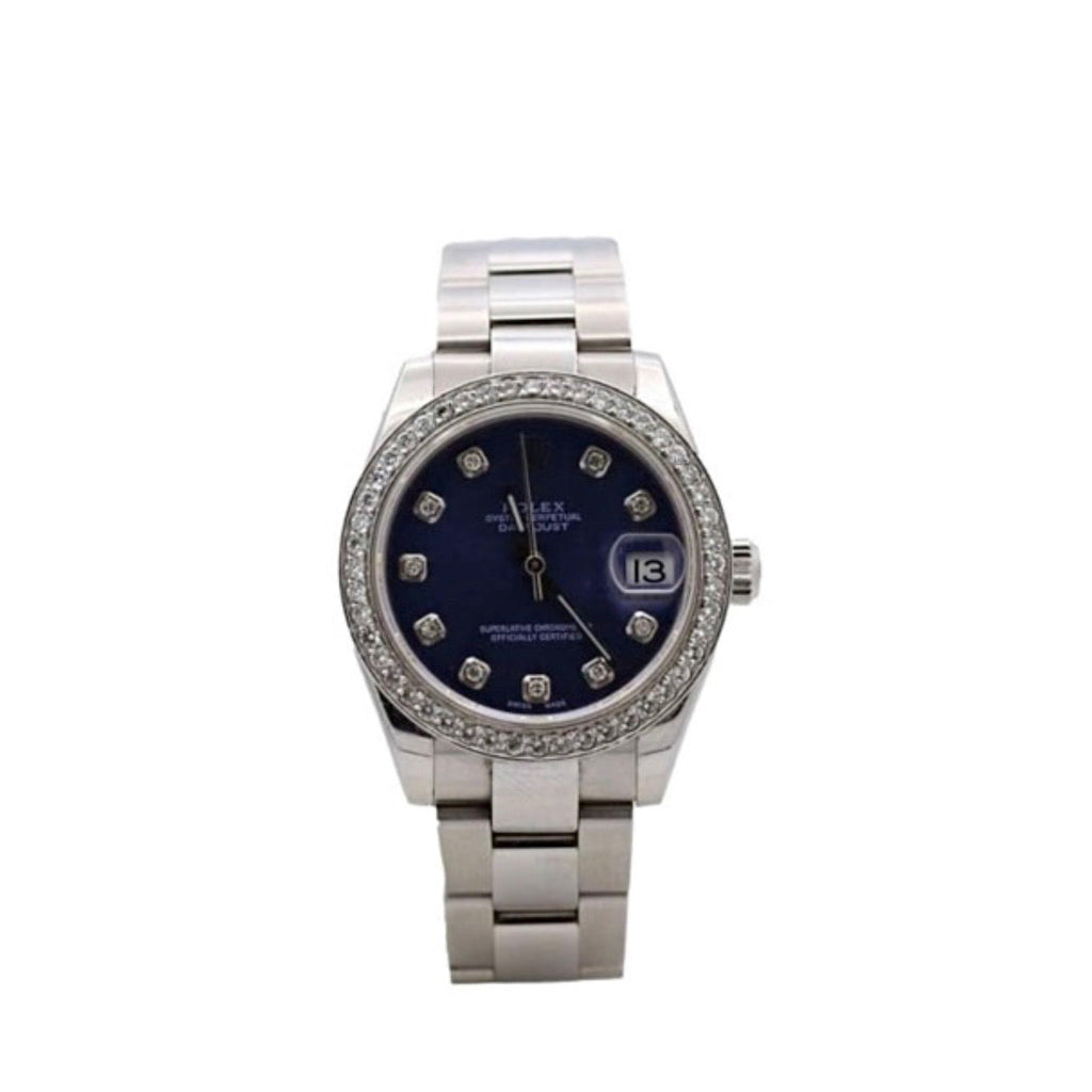 Rolex, Lady-Datejust 31mm, Stainless Steel, Blue aftermarket dial, Watch 178240