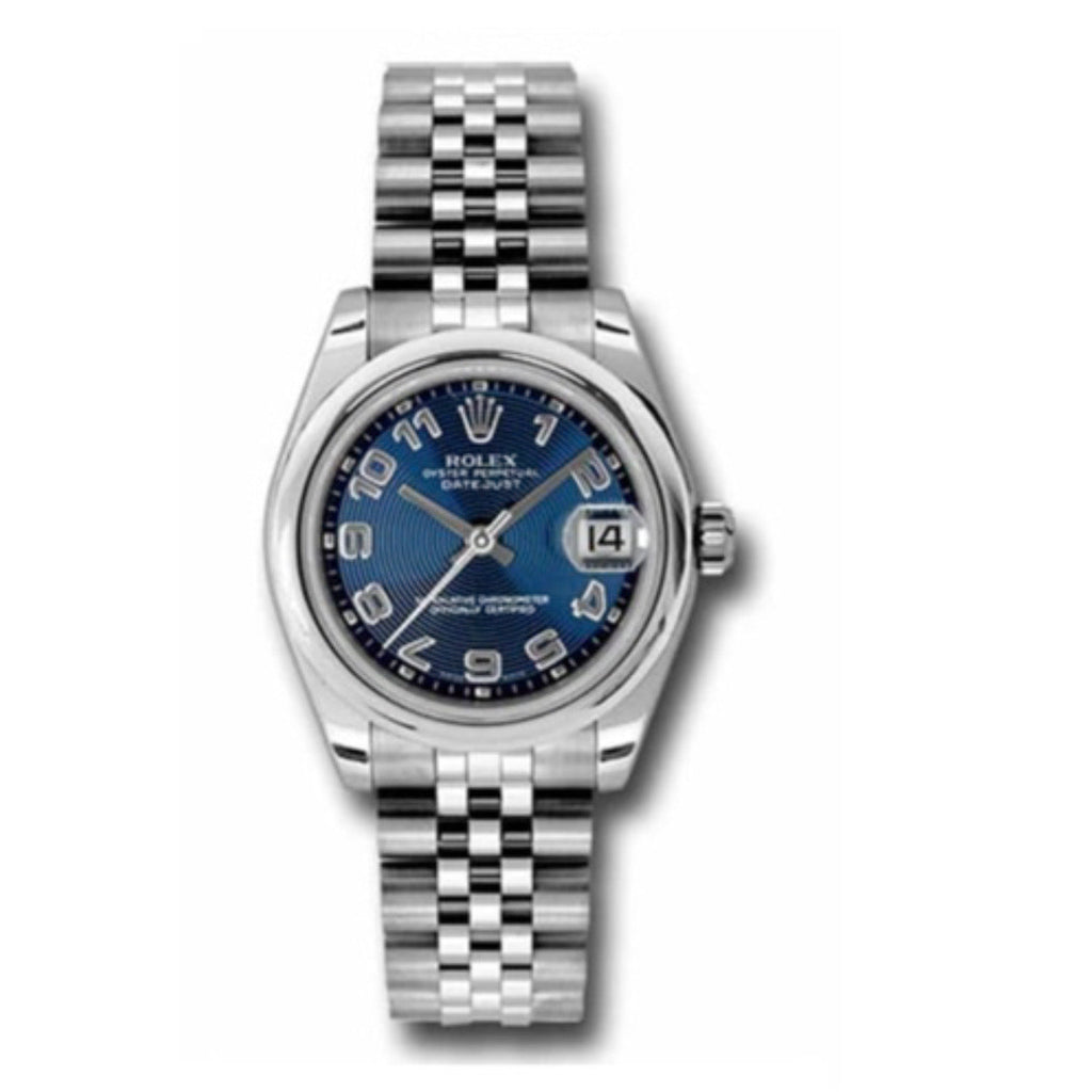 Rolex, Datejust 31 Watch Blue dial, Smooth bezel, Stainless Steel Jubilee 178240 blcaj