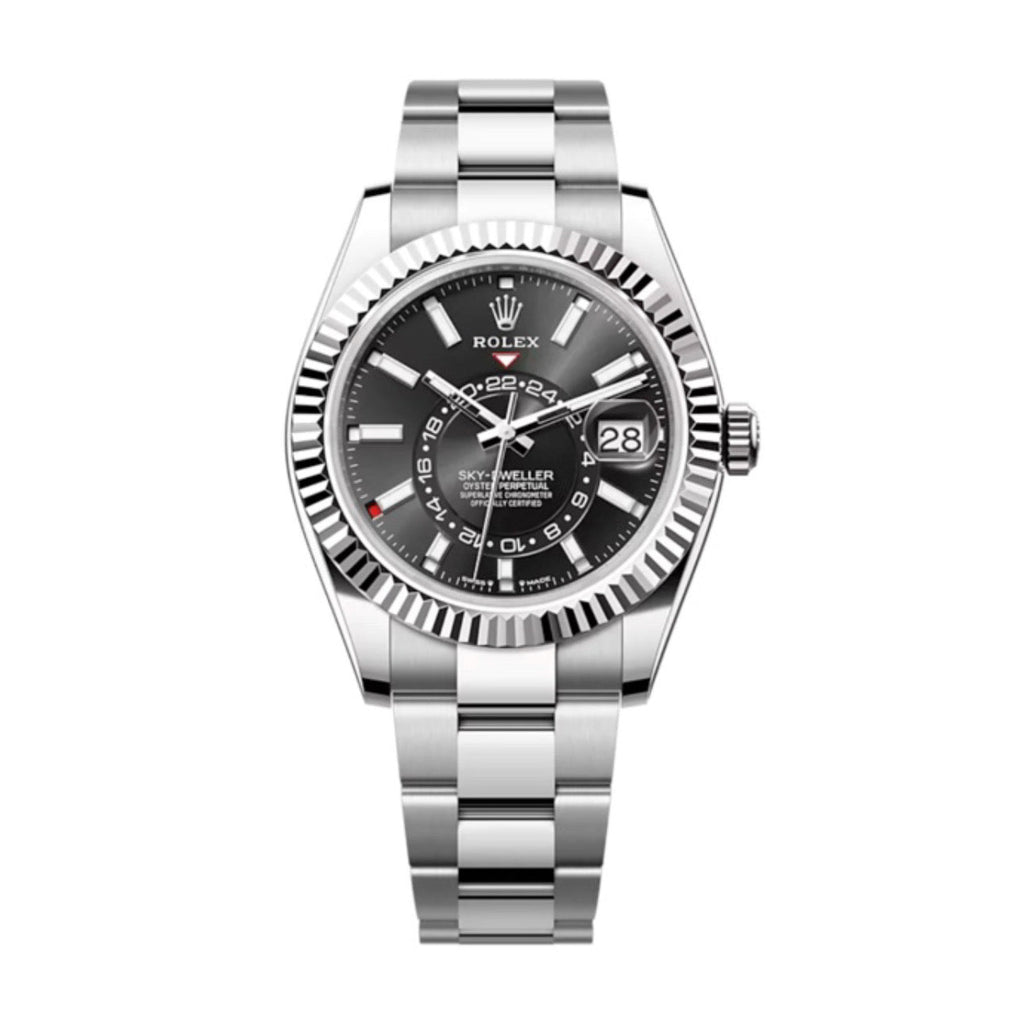 2023 Release Rolex, Sky-Dweller, Bright black dial, Oyster bracelet, Oystersteel and 18k white gold Watch 336934