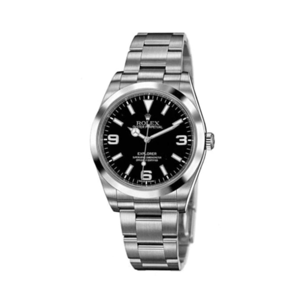 Rolex, Explorer Black Dial Domed Bezel Oyster Bracelet Mens Watch 214270-0003