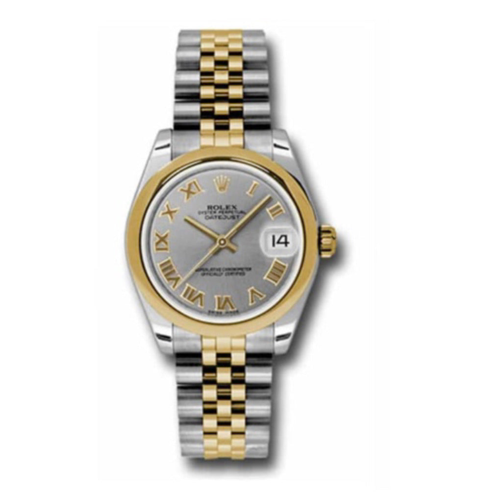 Rolex, Datejust 31 Watch Grey dial, Smooth Bezel, Steel and Yellow Gold Jubilee Bracelet, 178243 grj
