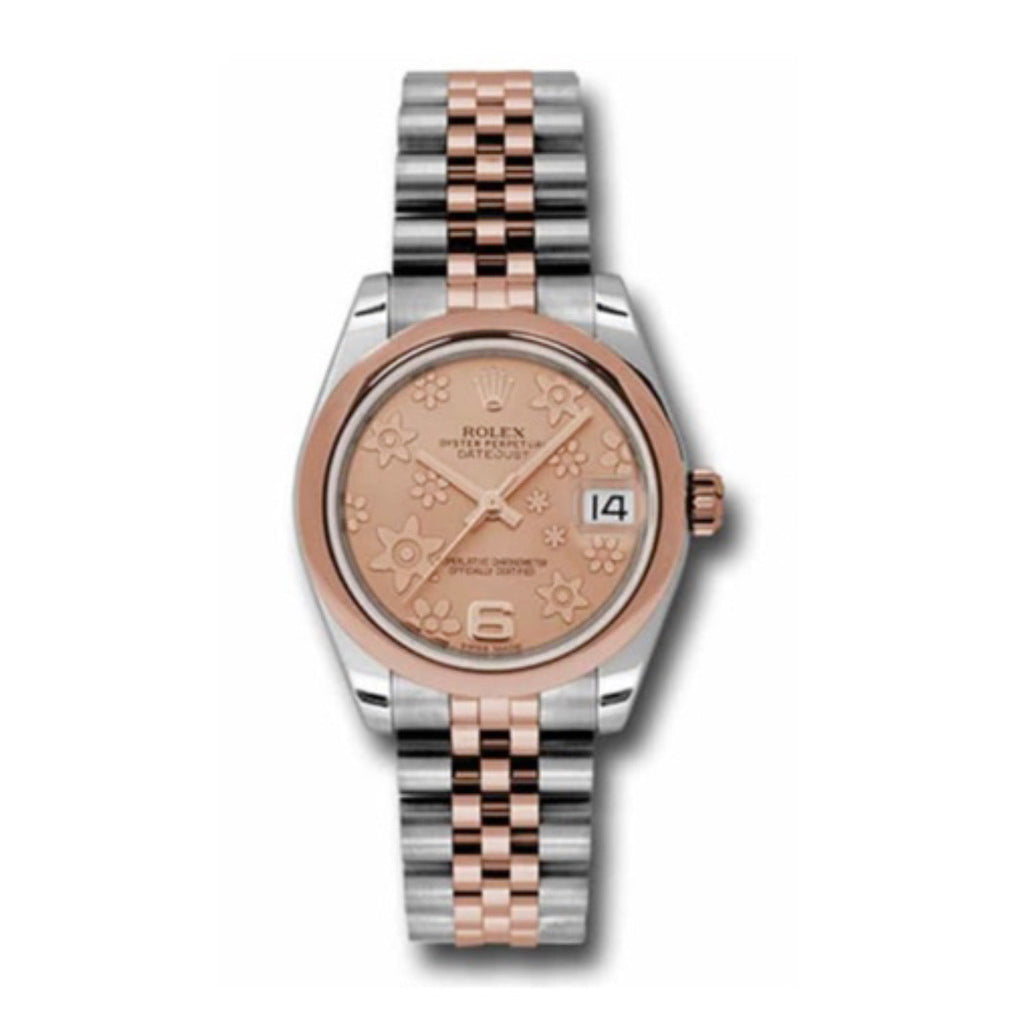 Rolex, Ladies Watch Datejust 31mm Pink dial, Smooth bezel, Stainless steel, and 18k Rose gold Jubilee,178241 pchfj