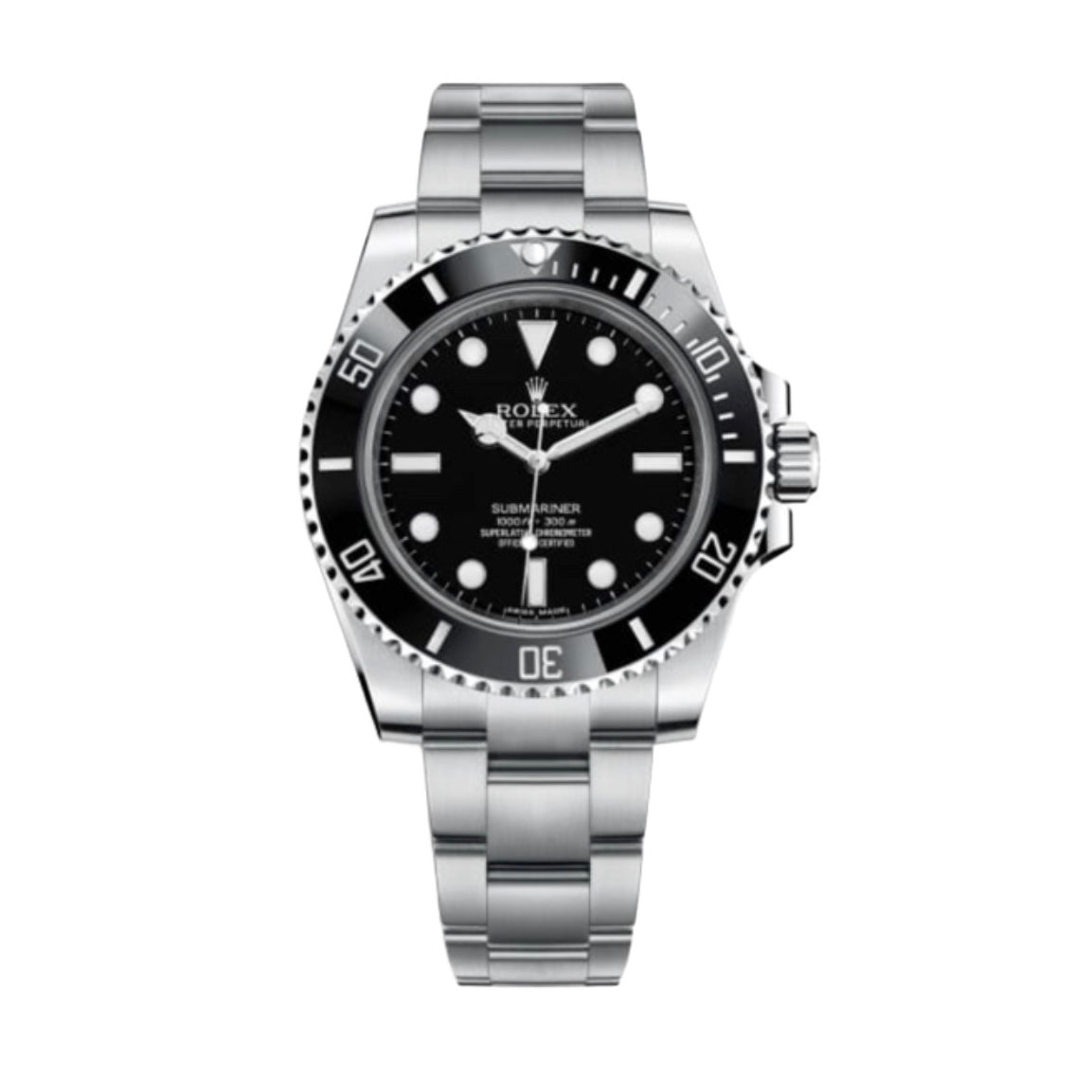 Rolex Submariner 40mm Ceramic Bezel Steel Watch 114060
