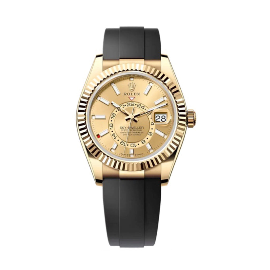 2023 Release Rolex, Sky-Dweller, Champagne dial, Oysterflex bracelet, 18k yellow gold Watch 336238