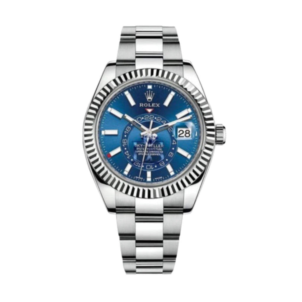 Rolex, Sky-Dweller Automatic Men's 18kt White Gold Blue Dial Oyster Watch 326934-0003