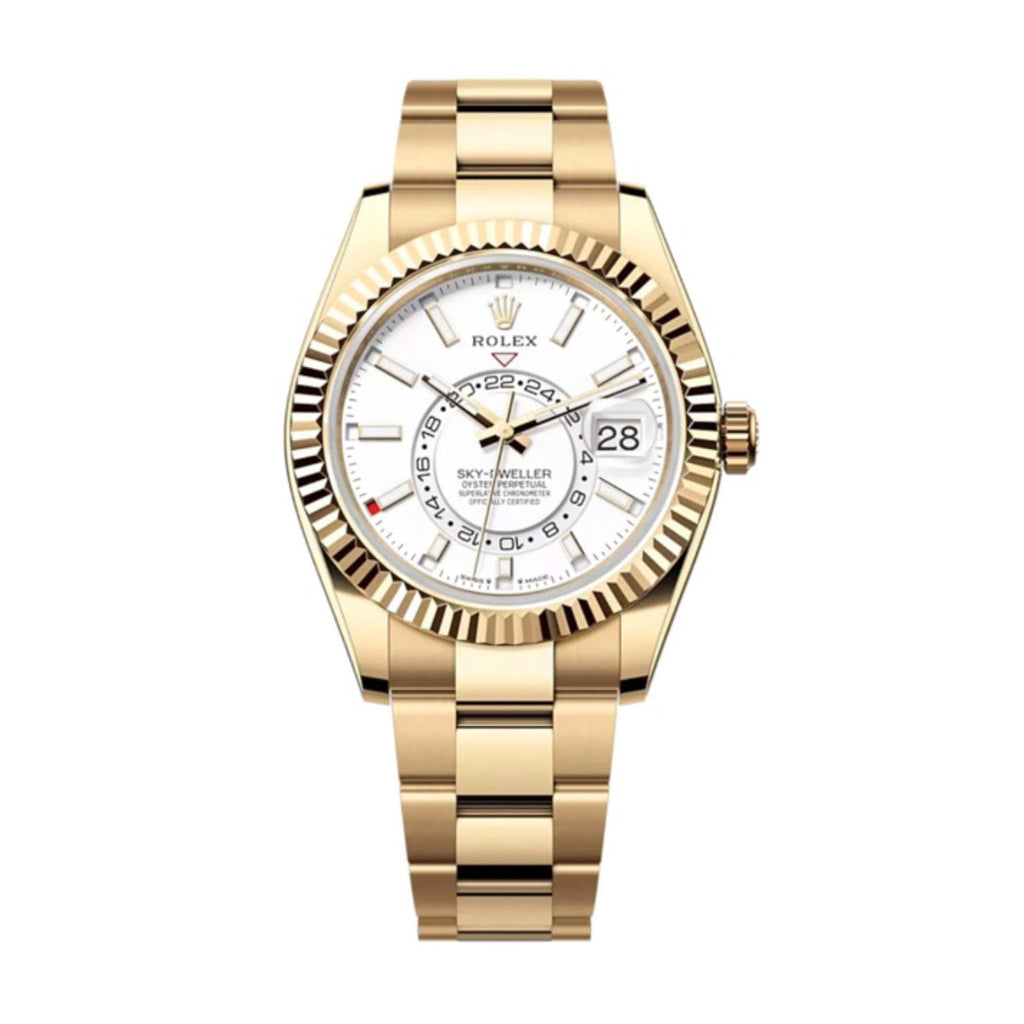 2023 Release Rolex, Sky-Dweller, Intense white dial, Oyster bracelet, 18k yellow gold Watch 336938