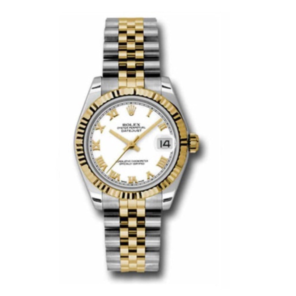 Rolex, Datejust 31 Watch White dial, Fluted Bezel, Steel and Yellow Gold Jubilee Bracelet, 178273 wrj