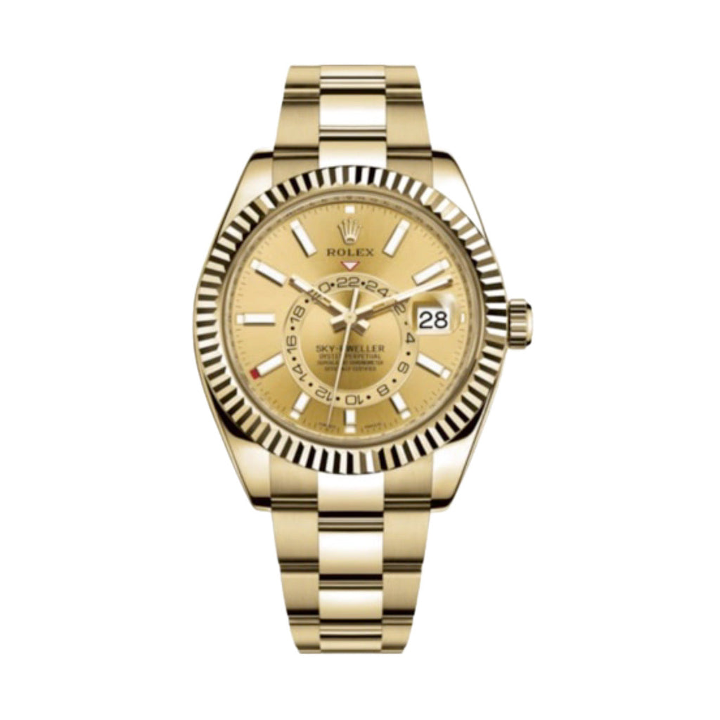 Rolex, Sky-Dweller Champagne Dial, 18kt Yellow Gold Watch 326938-0003