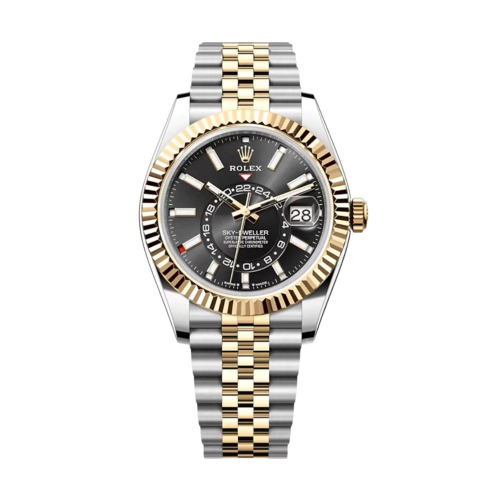 2023 Release Rolex, Sky-Dweller, Bright black dial, Jubilee bracelet, Oystersteel and 18k yellow gold Two Tone Watch 336933