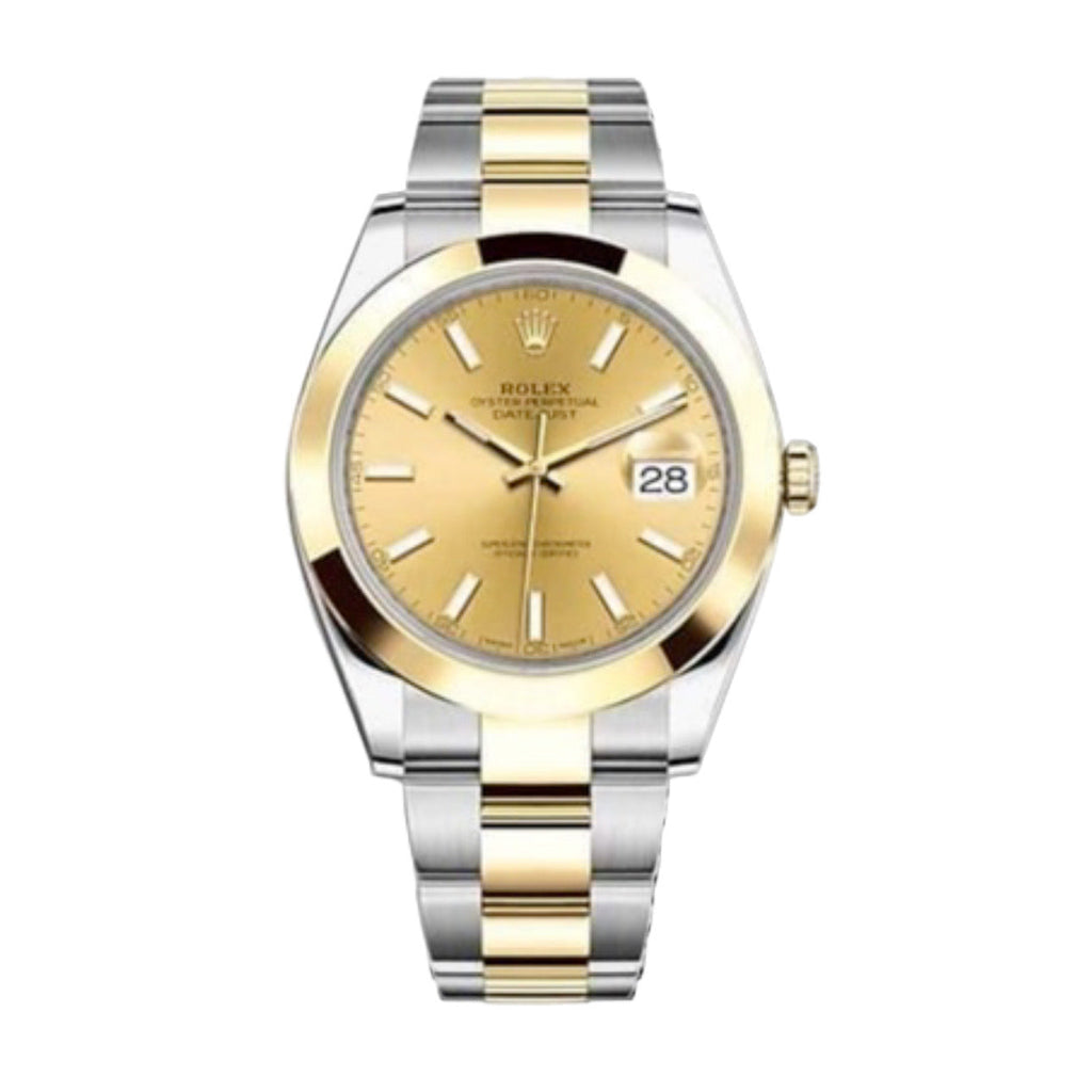 Rolex, Oyster Perpetual Datejust 41mm, Two-Tone Stainless Steel and 18k Yellow Gold Oyster bracelet, Champagne dial Smooth bezel, Stainless Steel and 18k Yellow Gold Case Men's Watch, Ref. # 126303-0009