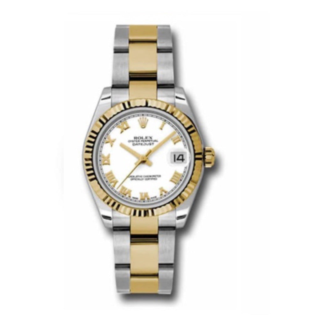 Rolex, Datejust 31 Watch White dial, Fluted Bezel, Steel and Yellow Gold Oyster Bracelet, 178273 wro