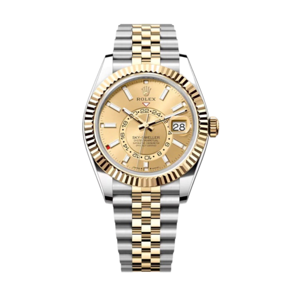 Rolex, Sky-Dweller 42, Champagne dial, Jubilee bracelet, Oystersteel and 18k yellow gold Two Tone Watch 336933