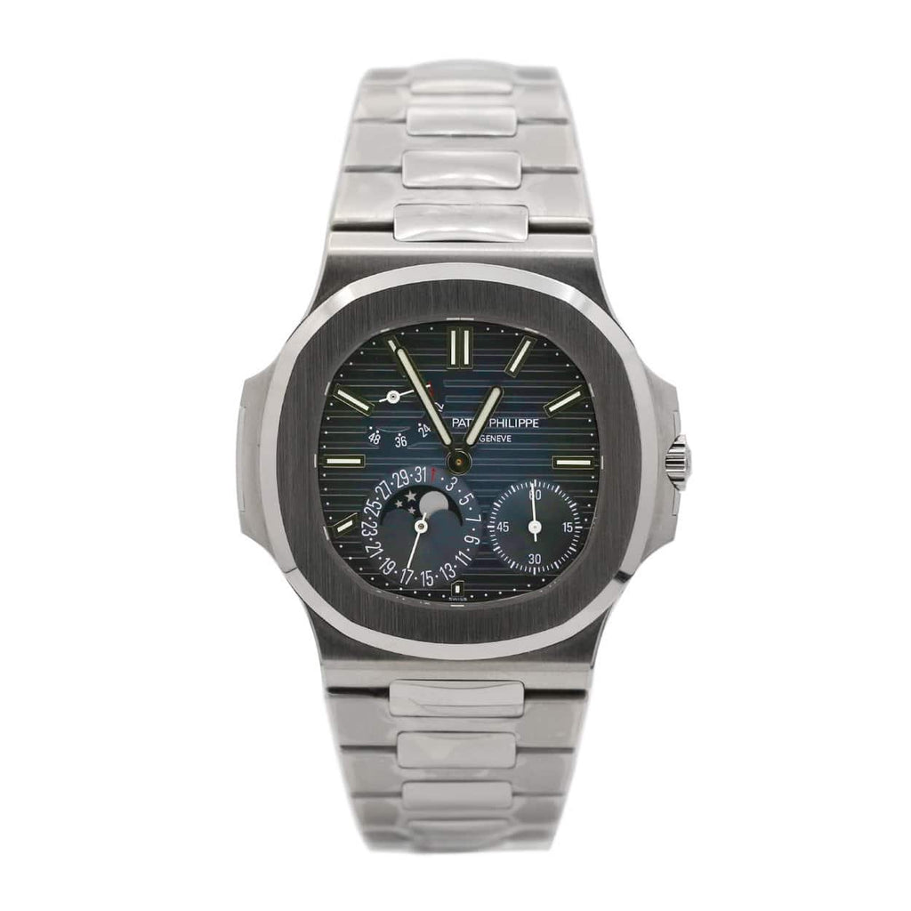 Patek Philippe, Nautilus Moonphase 40 mm | Stainless Steel bracelet | Black Blue dial | Men's Watch, Ref. # 5712/1A-010