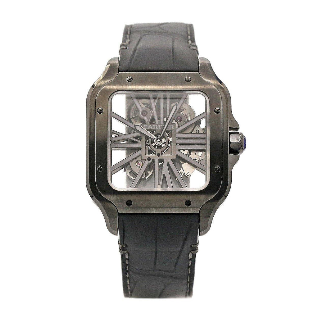 Cartier, Santos Stainless Steel w/ Skeleton Roman Dial Watch, Ref. # WHSA0009