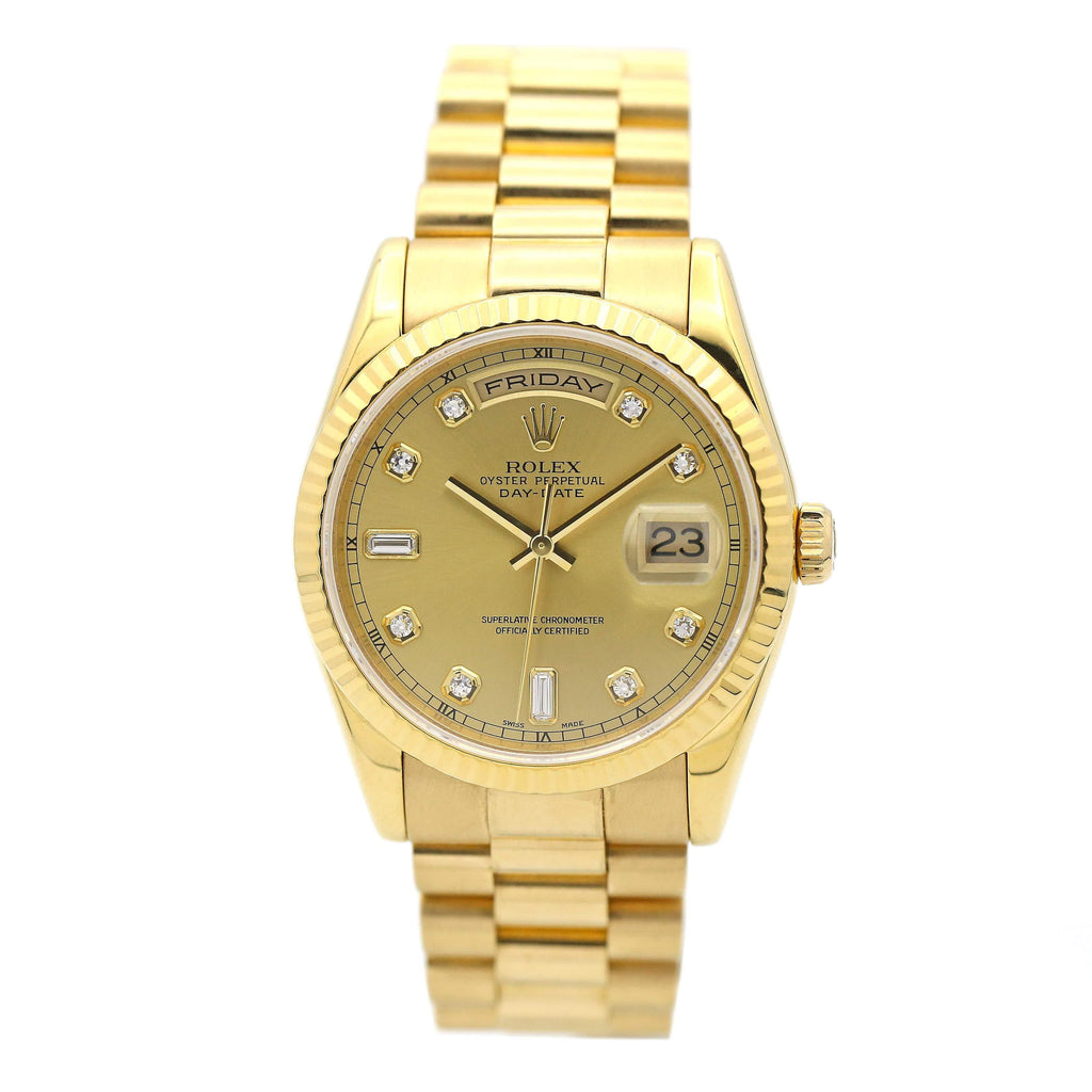 Men's Rolex, Day Date Presidential 18k Yellow Gold w/ Champagne Diamond Dial 118238