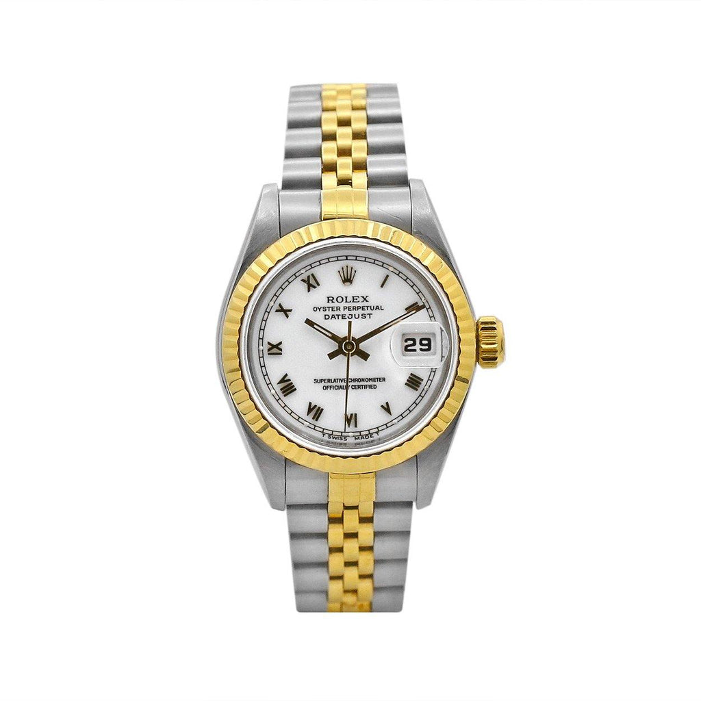 Rolex, Datejust 26mm, Stainless Steel, and 18k Yellow Gold, White dial, Watch 69173