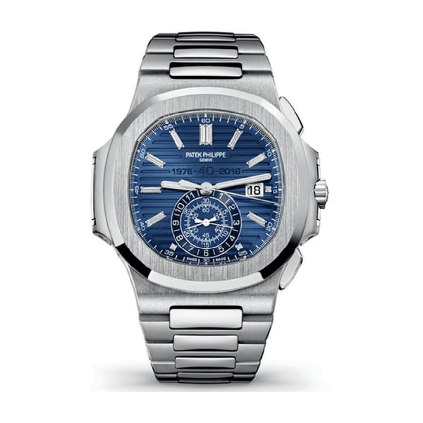 Patek Philippe, Nautilus Chronograph 40th Anniversary 49.2 mm | 18k White gold bracelet | Blue dial | 18k White gold Case Men's Watch 5976/1G