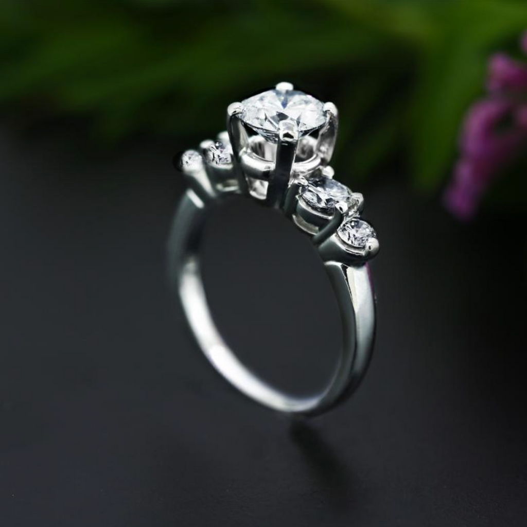 Platinum Engagement Ring With Five Round Cut Diamonds In 2.06CT of Total Diamond Weight ENG-4564500