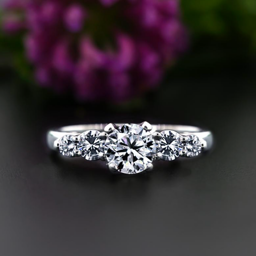 Platinum Engagement Ring With Five Round Cut Diamonds In 2.06CT of Total Diamond Weight ENG-4564500