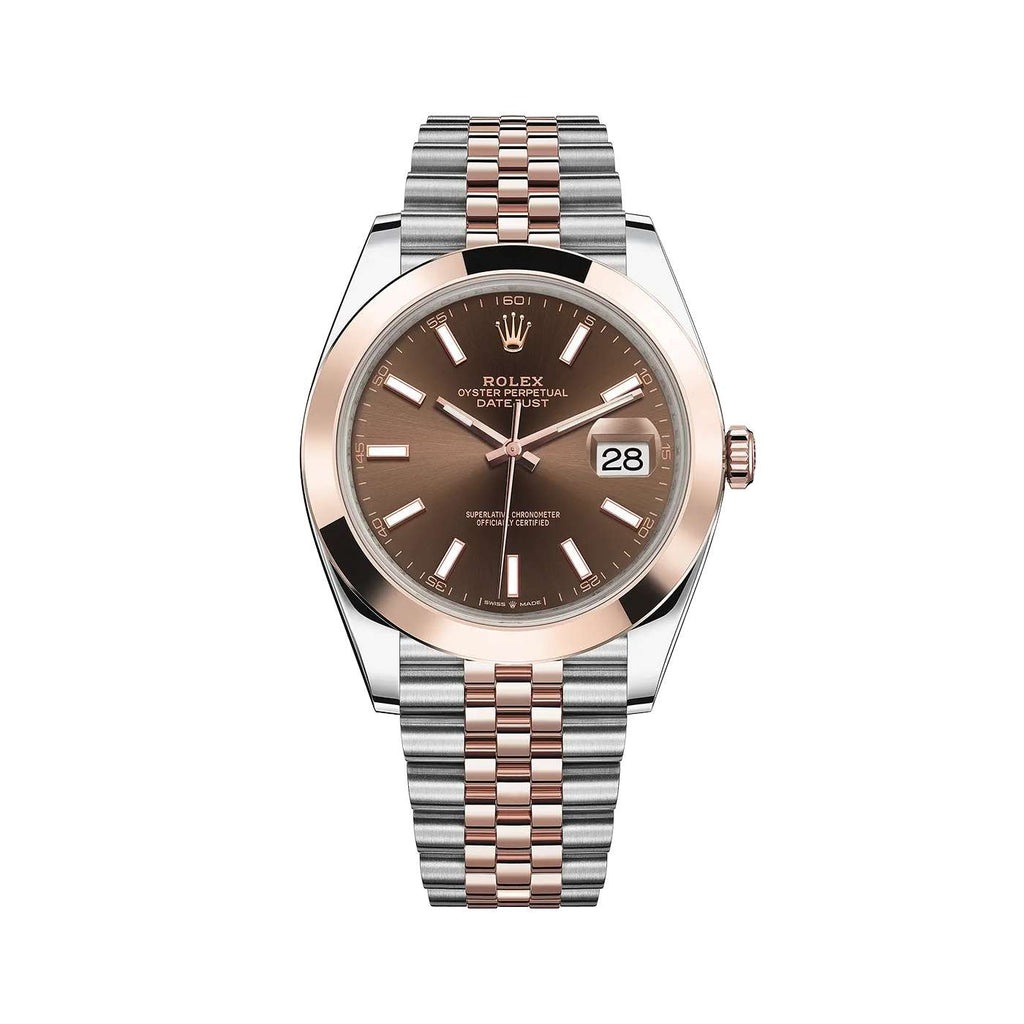 2023 Rolex, Oyster Perpetual Datejust 41mm, Two-Tone Stainless Steel and 18k Everose Gold Jubilee bracelet, Chocolate dial Smooth bezel, Stainless Steel and 18k Everose Gold Case Men's Watch, Ref. # 126301-0002