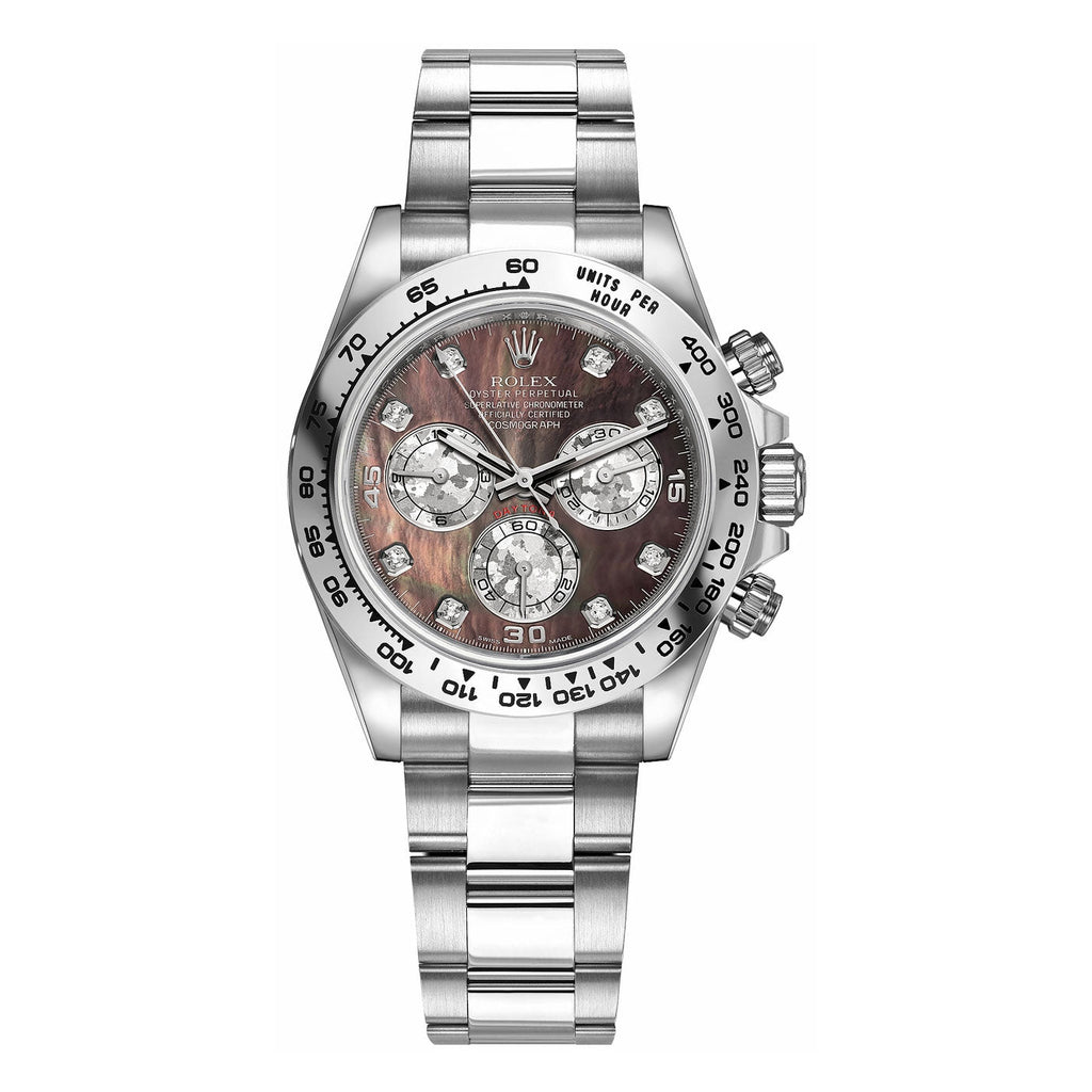 Rolex, Cosmograph Daytona 18k White Gold, Dark mother of pearl dial, Watch Oyster bracelet 116509-0044