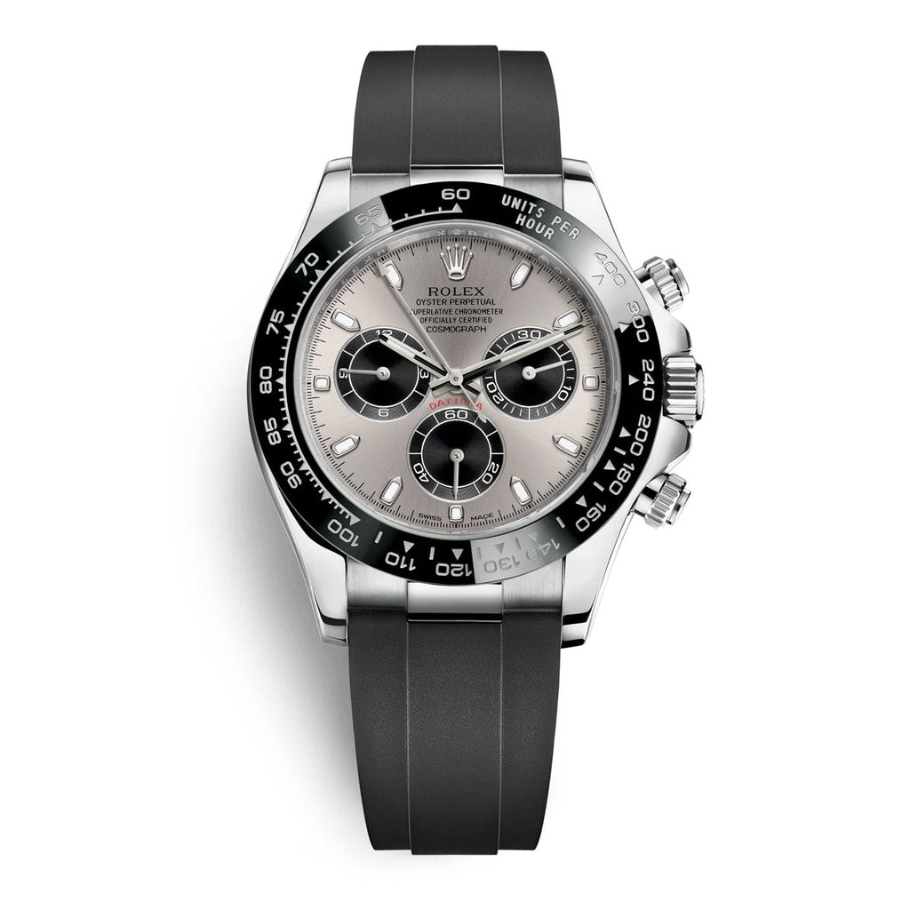 Rolex, Cosmograph Daytona, Steel dial, Oysterflex strap, White gold Watch 116519ln-0027