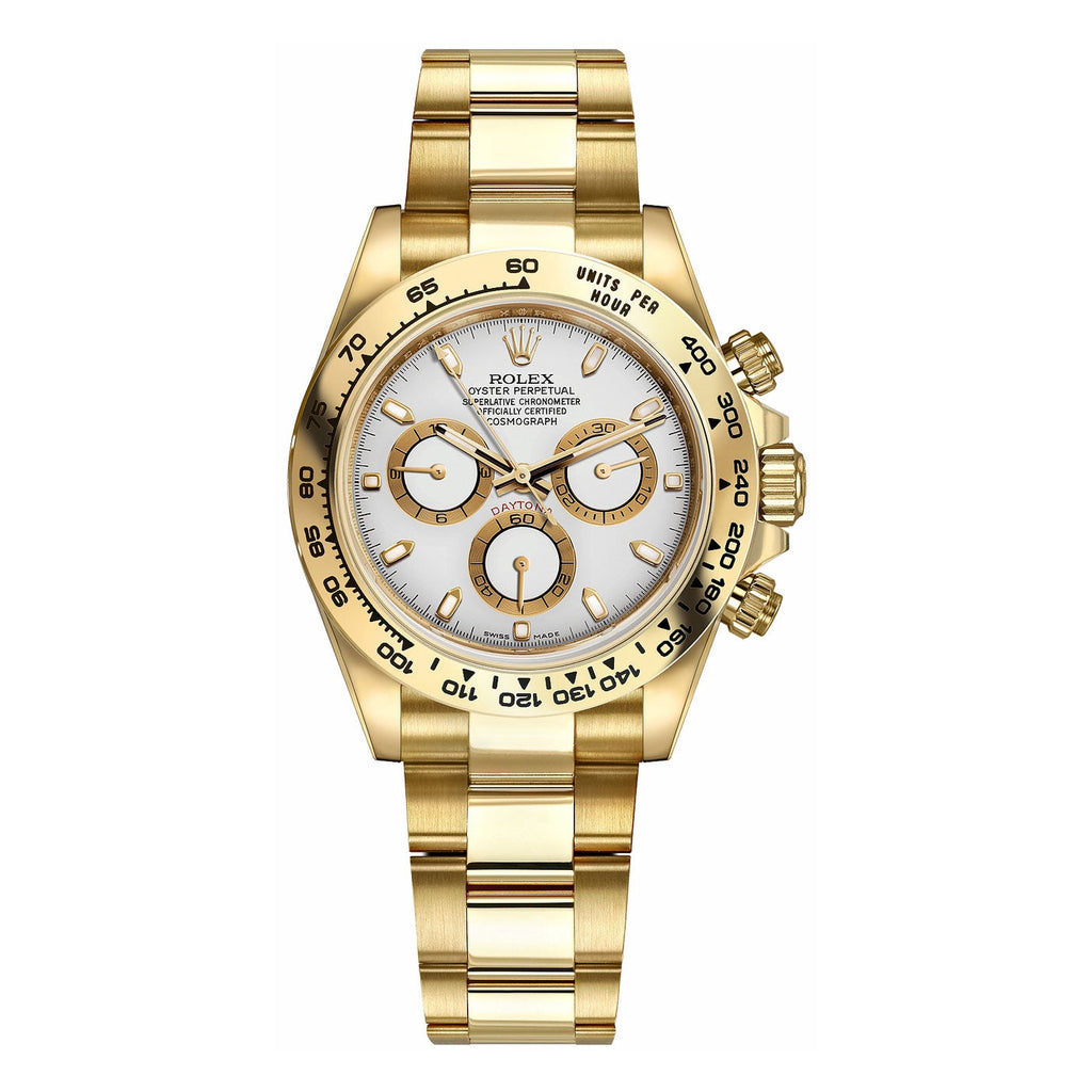 Rolex, Cosmograph Daytona White Dial 18kt Yellow Gold Oyster bracelet Men's Watch 116508-0001