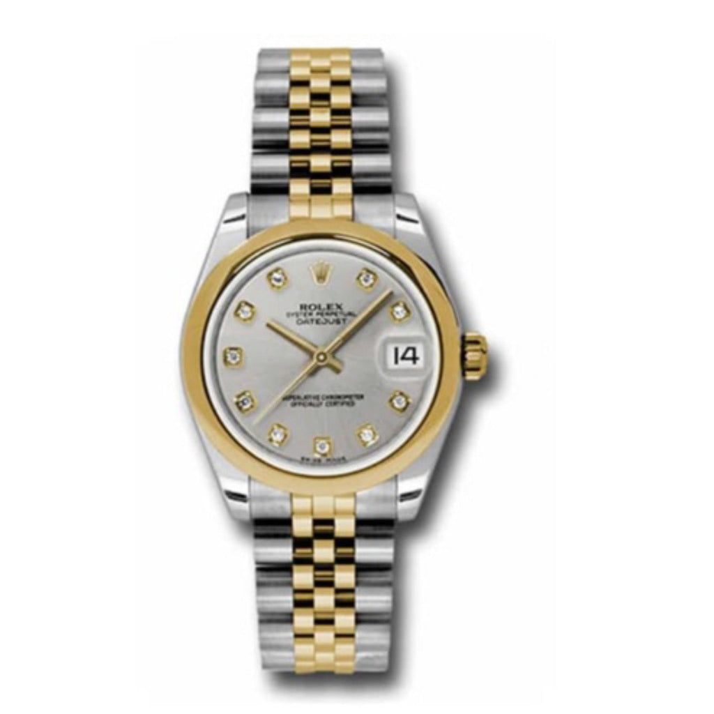 Rolex, Datejust 31 Watch Silver dial, Smooth Bezel, Steel and Yellow Gold Jubilee Bracelet, 178243 sdj