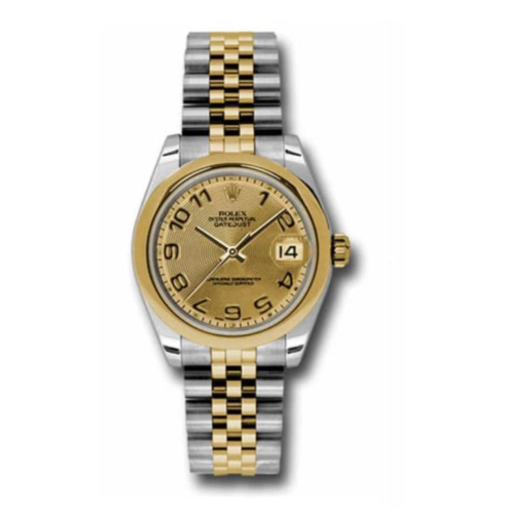 Rolex, Datejust 31 Watch Champagne dial, Smooth Bezel, Steel and Yellow Gold Jubilee Bracelet, 178243