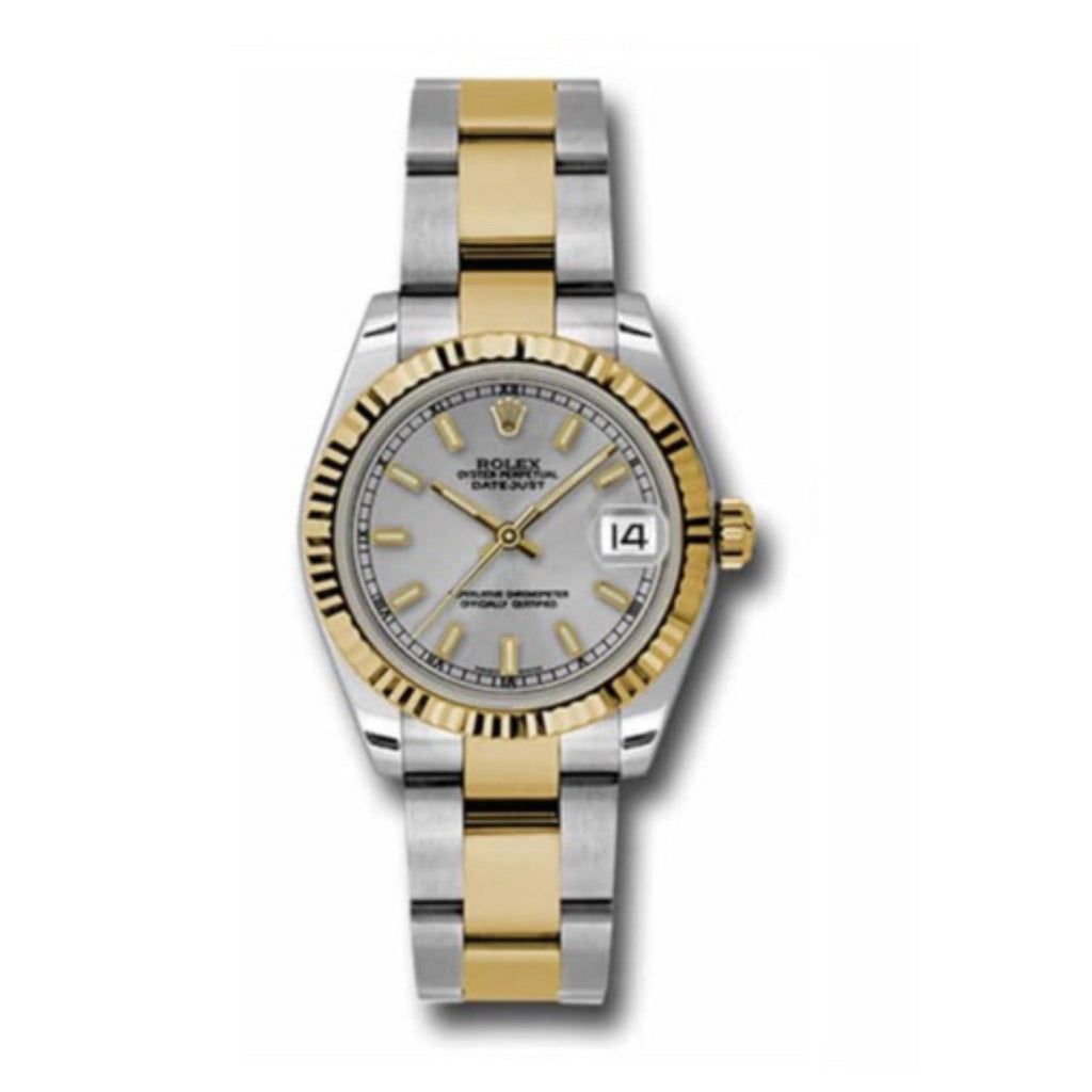 Rolex, Datejust 31 Watch Silver dial, Fluted Bezel, Steel and Yellow Gold Oyster Bracelet, 178273 sio