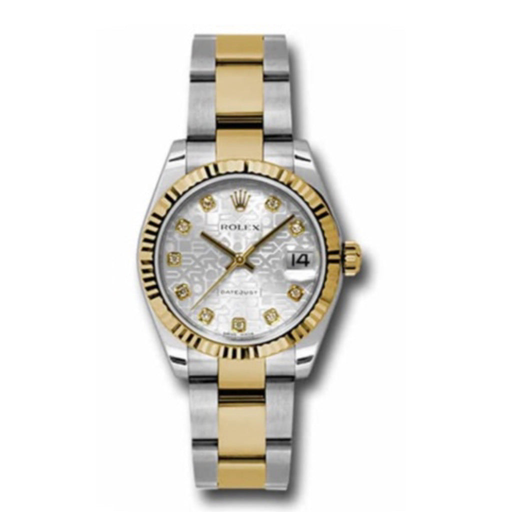 Rolex, Datejust 31 Watch Silver dial, Fluted Bezel, Steel and Yellow Gold Oyster Bracelet, 178273 sjdo