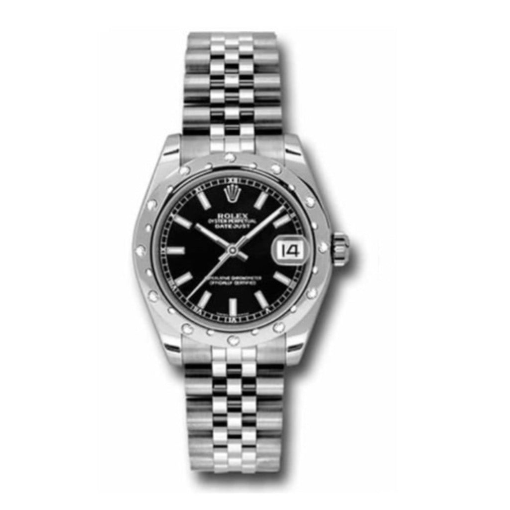 Ladies black face rolex best sale