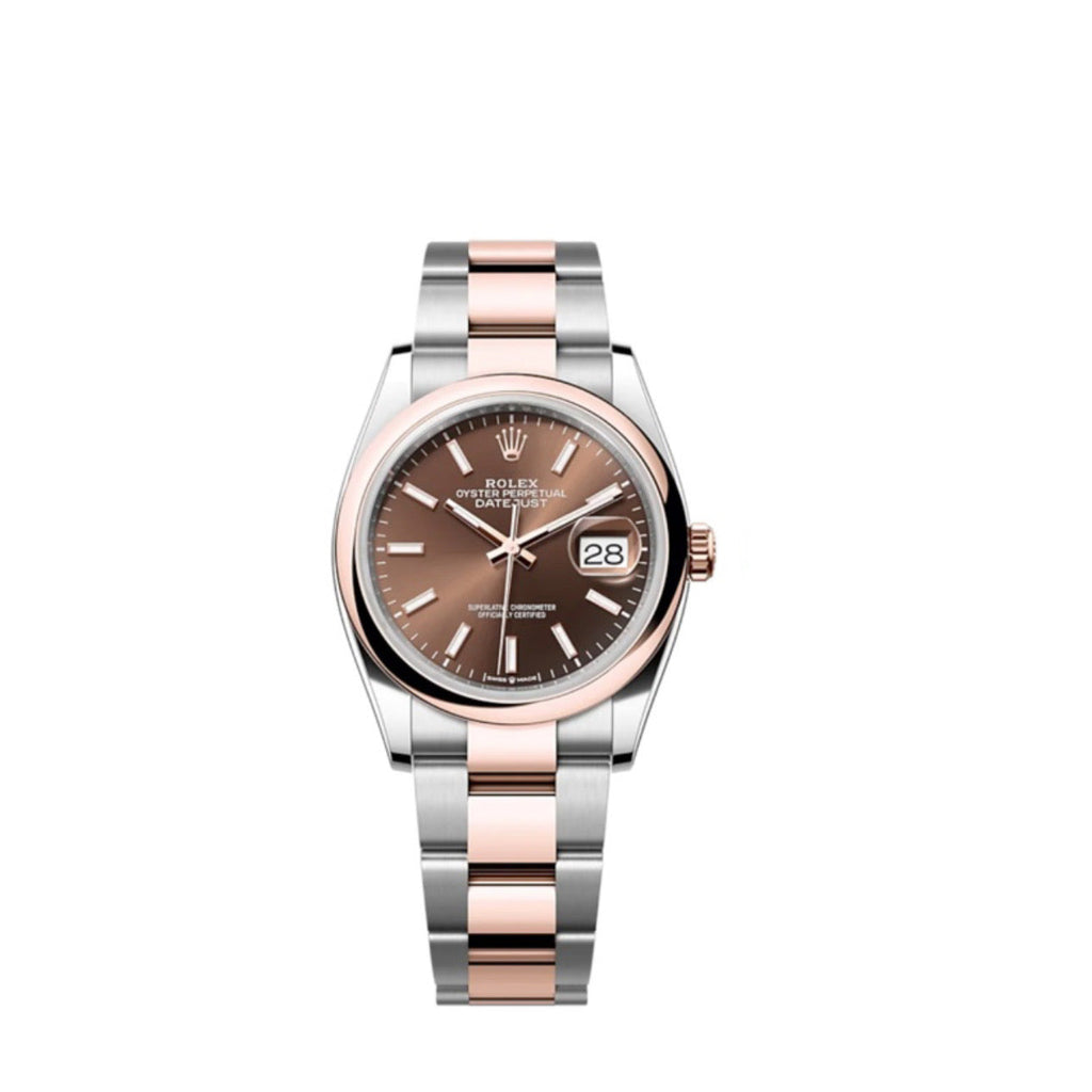  Rolex, Datejust 36, Chocolate dial, Oyster bracelet, Oystersteel and 18k Everose gold Watch 126201