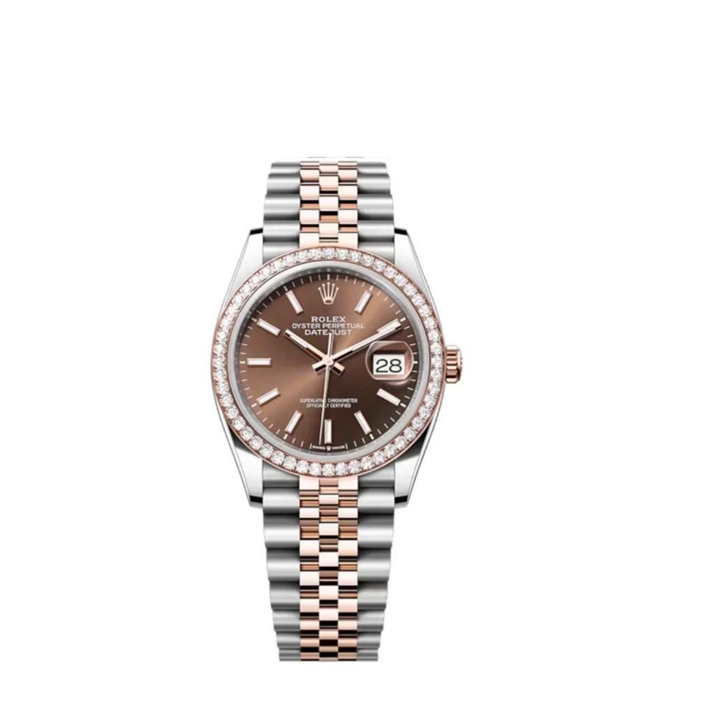 Rolex, Datejust 36, Chocolate dial, Jubilee bracelet, Oystersteel and 18k Everose gold Watch 126281RBR