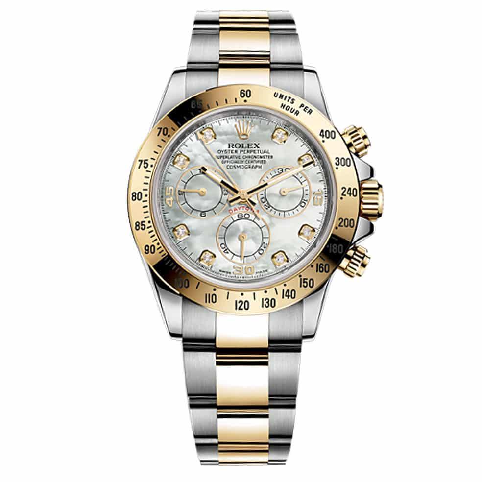 Rolex, Cosmograph Daytona Mother of Pearl Dial Stainless Steel and 18kt Yellow Gold Men's Watch 116523md