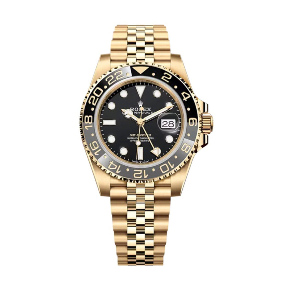 Rolex, GMT-Master II Black dial, Jubilee bracelet, 18k yellow gold Watch 126718GRNR