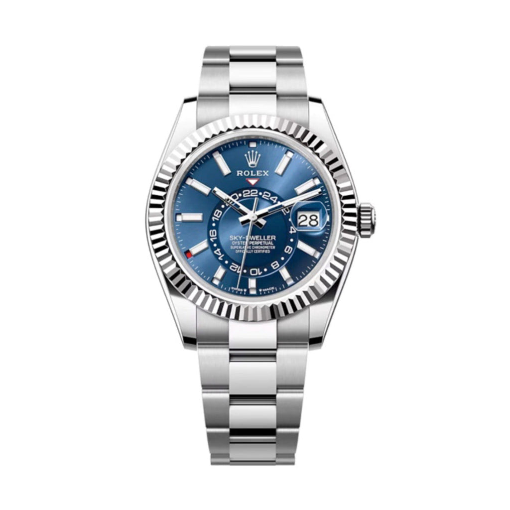 Rolex, Sky-Dweller, Bright blue dial, Oyster bracelet, Oystersteel and 18k white gold Watch 336934