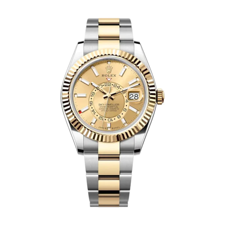 2023 Release Rolex, Sky-Dweller, Champagne dial, Oyster bracelet, Oystersteel and 18k yellow gold Two Tone Watch 336933