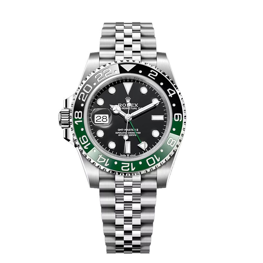 Rolex, Sprite GMT-Master II With A Green And Black Bezel Ref. # 126720VTNR Jubilee Bracelet Men's Watch