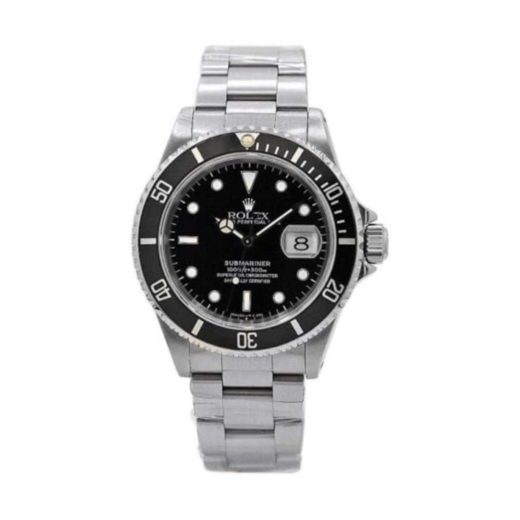 Rolex, Submariner 40 mm, Stainless Steel Oyster bracelet, Black dial Black bezel, Men's Watch 16610