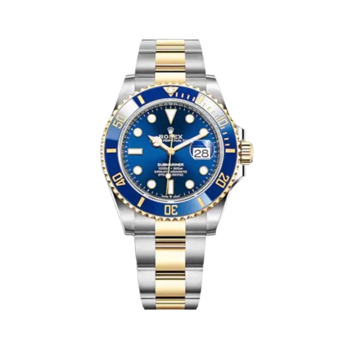 Rolex, Submariner Date 40 mm, Two-Tone 18k Yellow Gold and Stainless Steel Oyster bracelet, Blue dial Blue bezel, 18k Yellow Gold and Stainless Steel Case Men's Watch 16613
