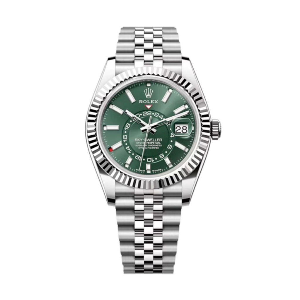 Rolex, Sky-Dweller, Mint green dial, Jubilee bracelet, Oystersteel and 18k white gold Watch 336934