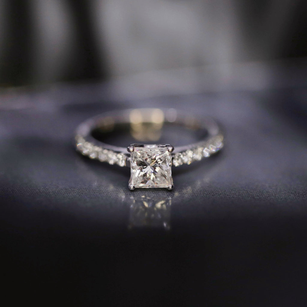 Stunning Platinum Engagement Ring, Princess cut, 2.01ct TDW