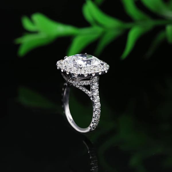 Amazing 14k White Gold Engagement Ring with 10.19ct. Total Diamonds. side