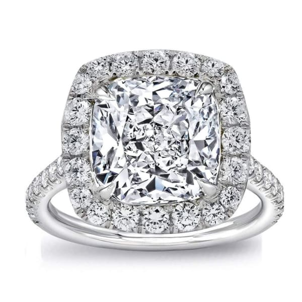 Amazing 14k White Gold Engagement Ring with 10.19ct. Total Diamonds