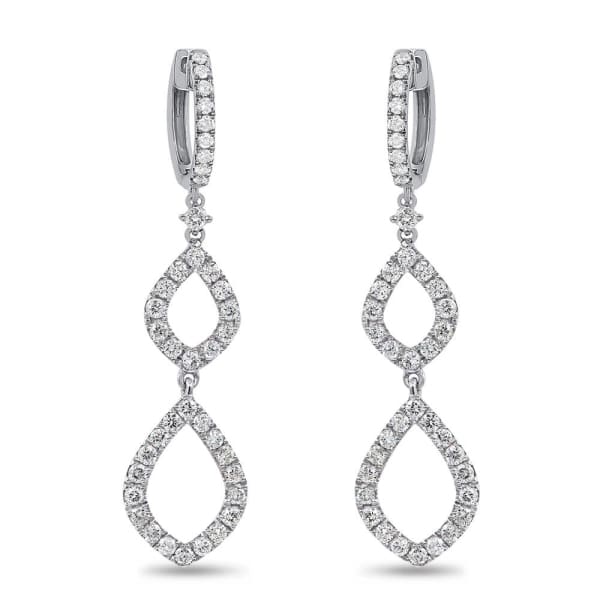 Amazing 18k White Gold Earrings w/ Diamonds 1.41ct