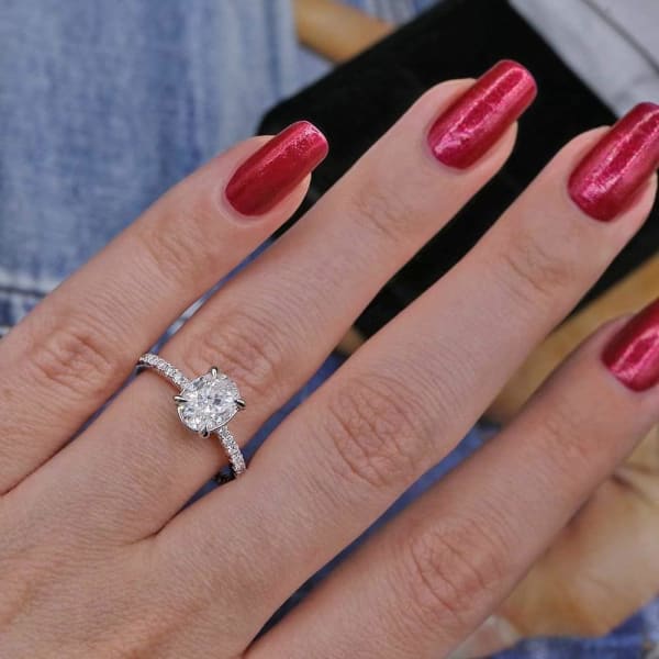 Amazing 18k White Gold Engagement Ring with 1.30ct Total Diamond Weight rin-12500,  Fashion decoration